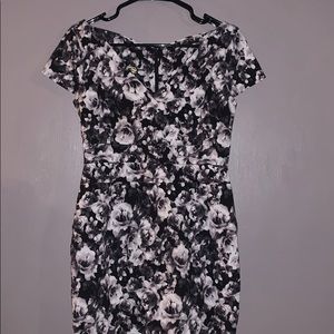 ASOS black and white flower dress, size 14
